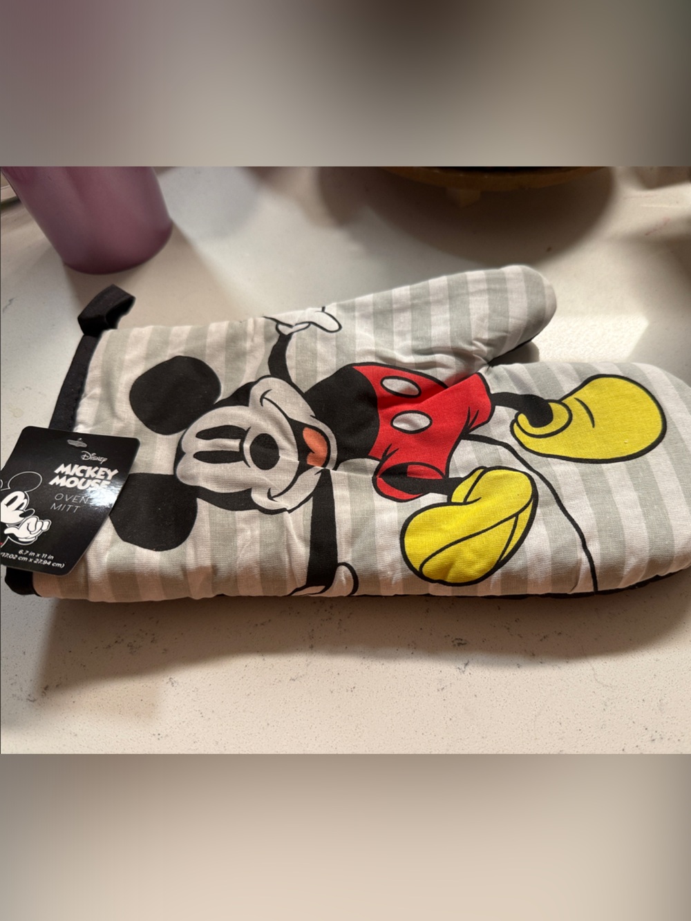 Disney Mickey Mouse Striped Oven Mitt with Red & Yellow Accents